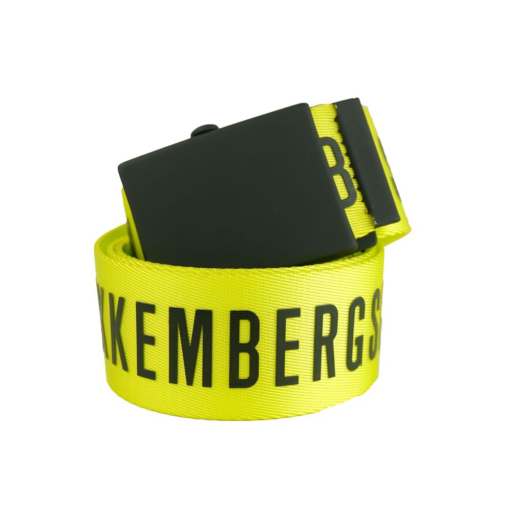 Bikkembergs Yellow Leather Luxury Belt for Modern Elegance