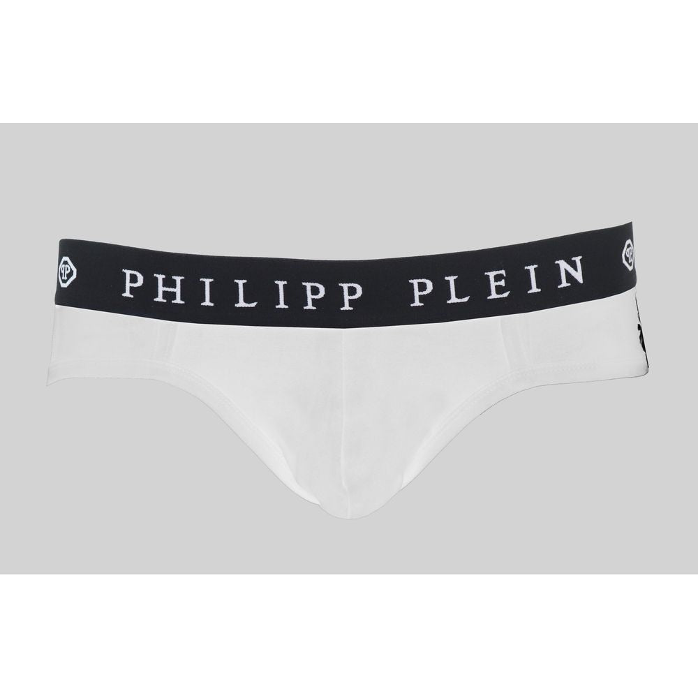 Philipp Plein White Cotton Boxer Short for Elevated Comfort