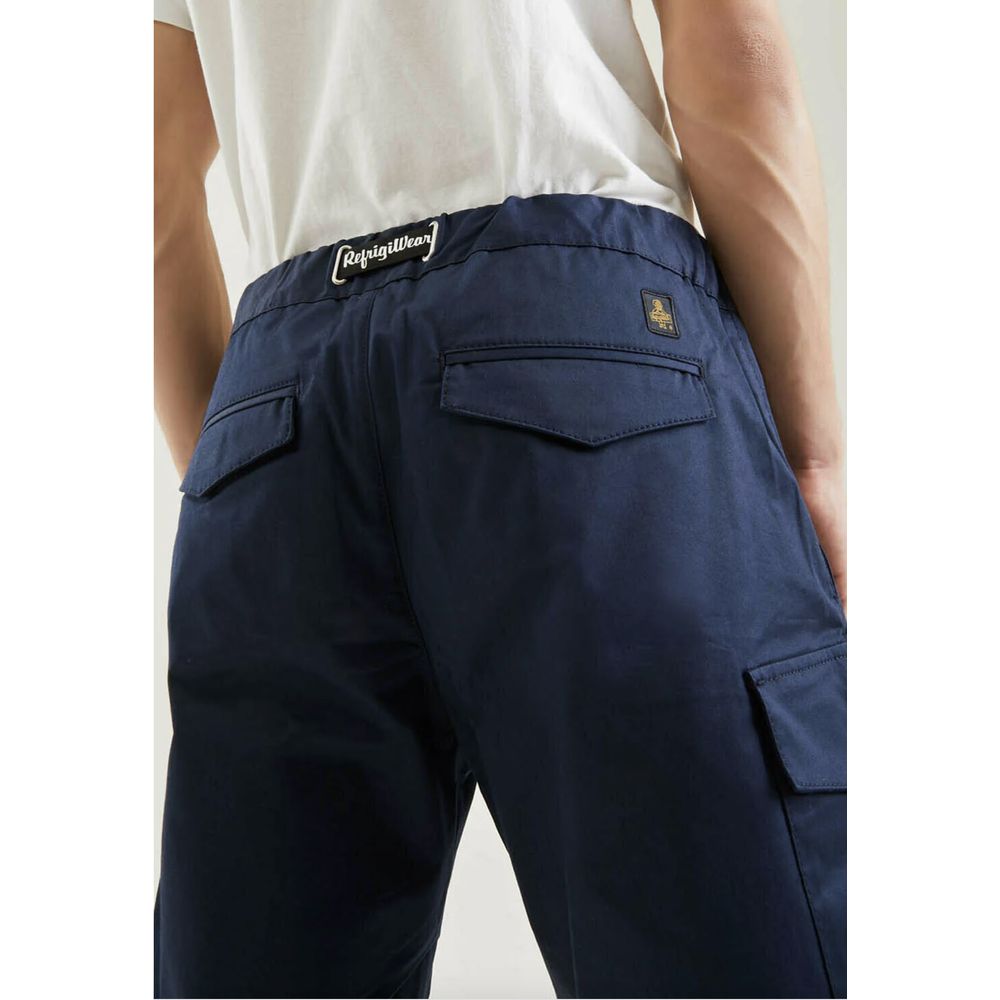 Refrigiwear Blue Cotton Blend Shorts for Sophisticated Style