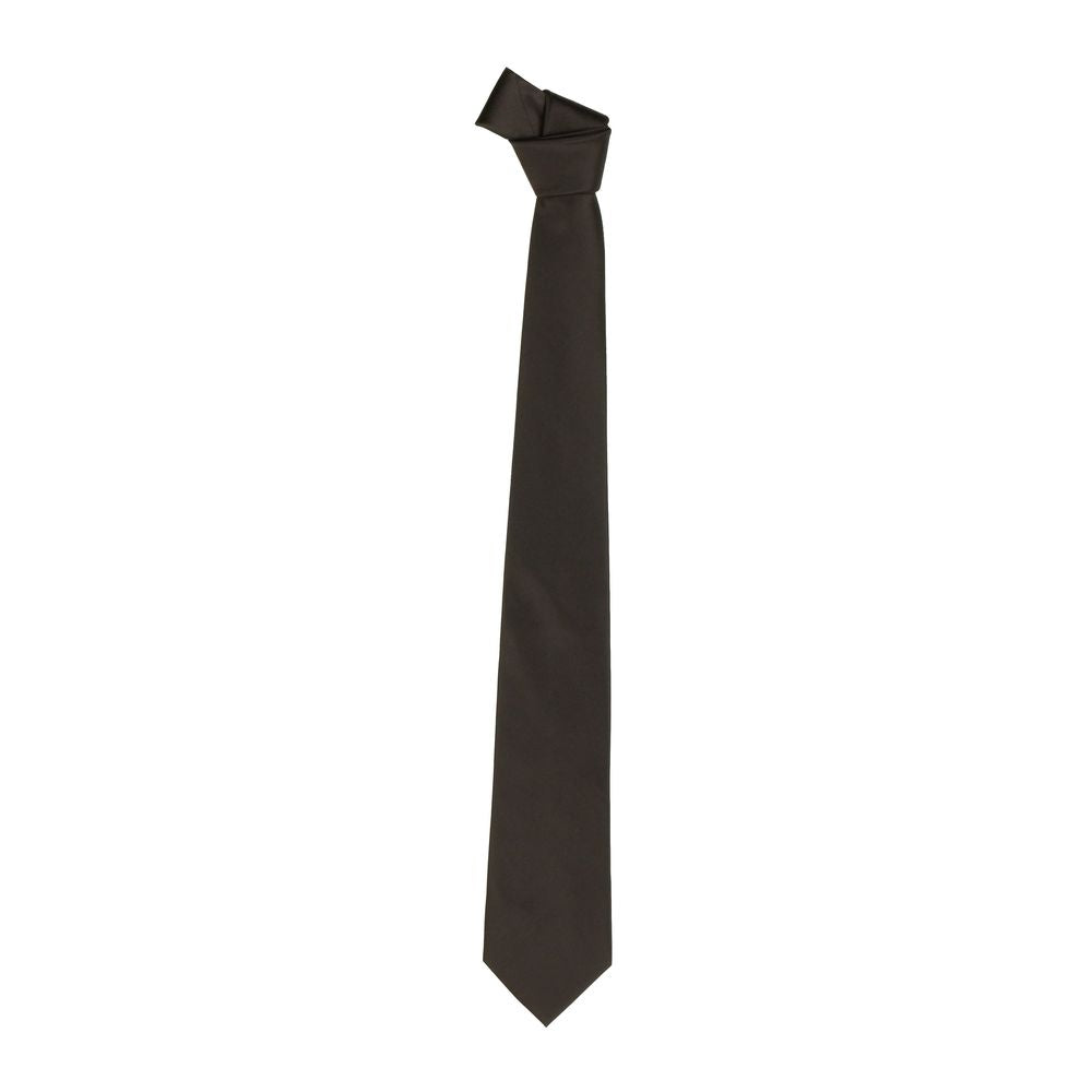 Emilio Romanelli Brown Silk Point Pin Tie