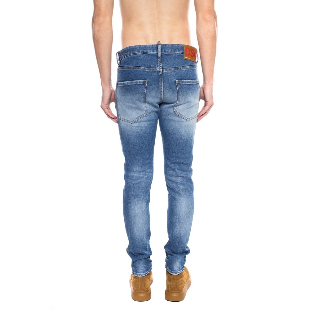 Dsquared² Blue Cotton Distressed Jean for Effortless Style
