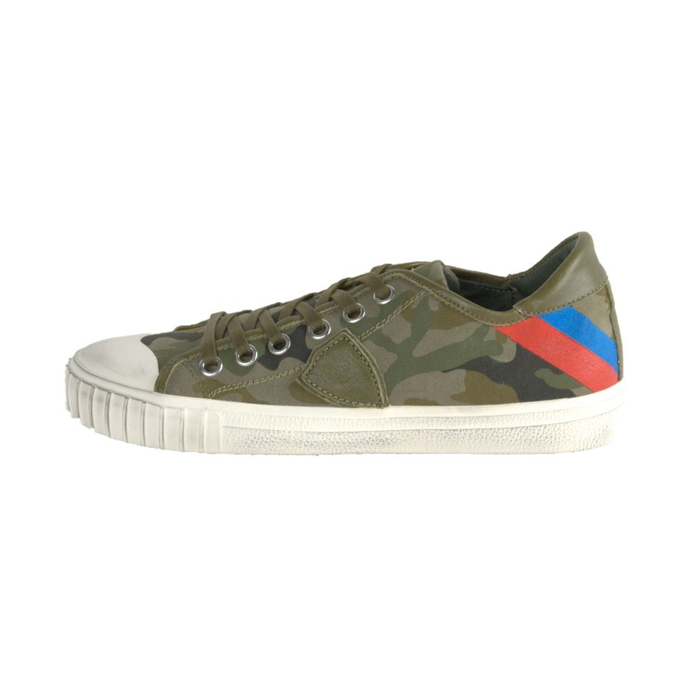 Philippe Model Green Leather Sneaker for Elevated Style