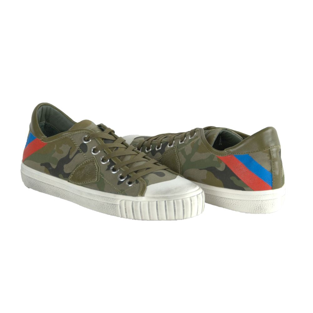 Philippe Model Green Leather Sneaker for Elevated Style