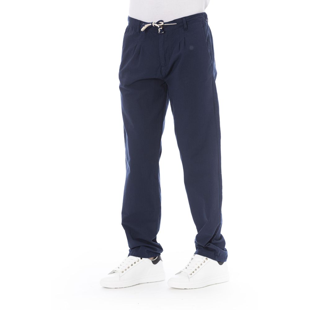 Baldinini Blue Cotton Chino Pant for Effortless Elegance