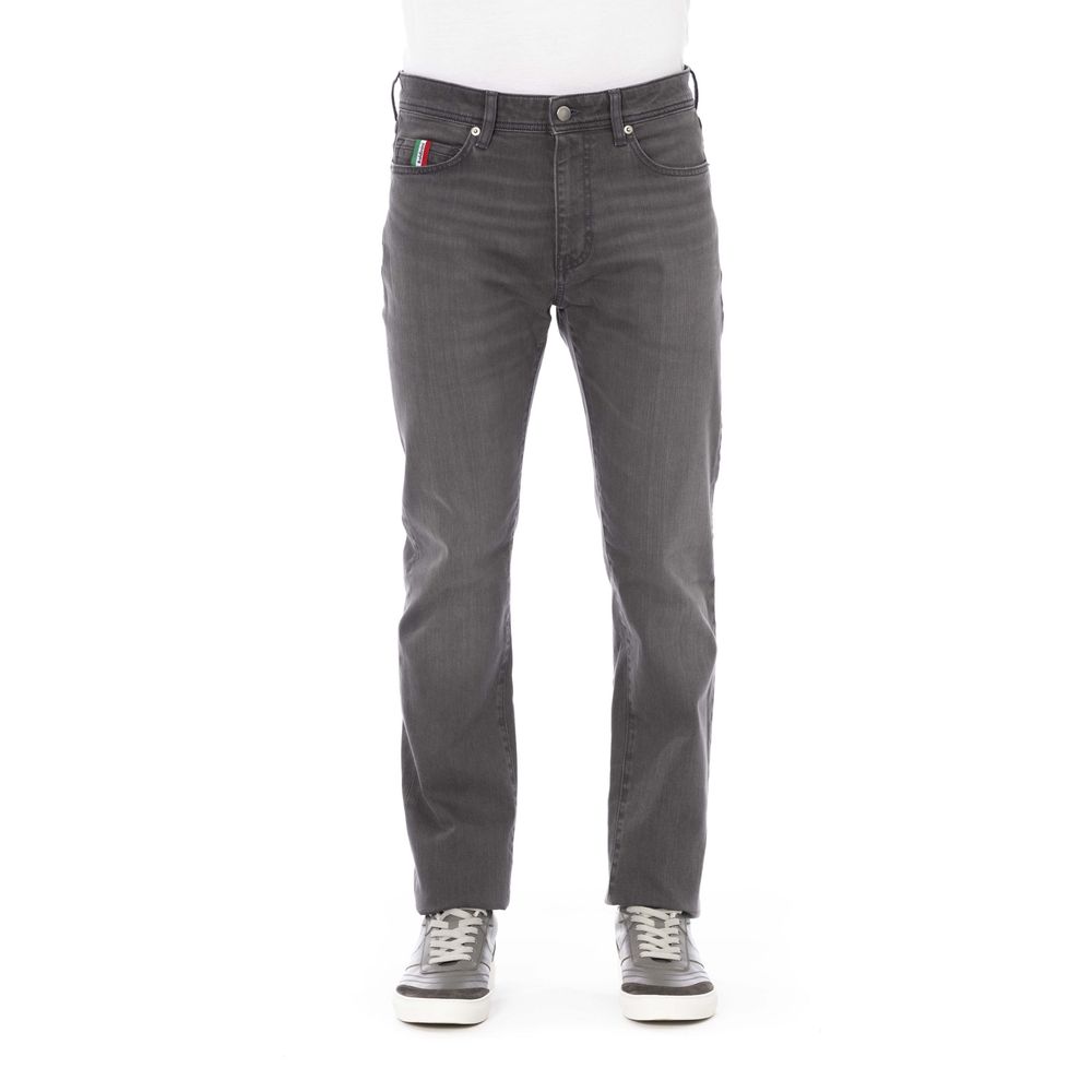 Baldinini Trend Gray Cotton Jeans for Elevated Style