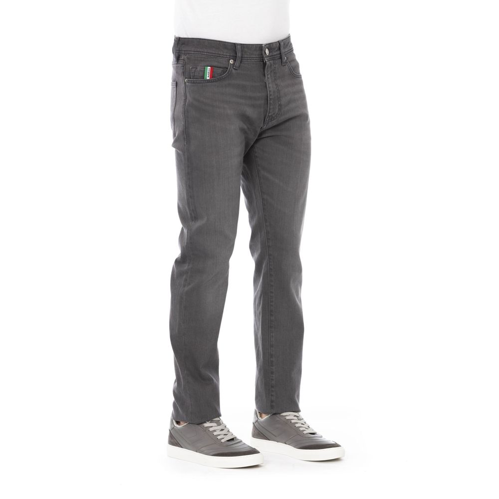 Baldinini Trend Gray Cotton Jeans for Elevated Style