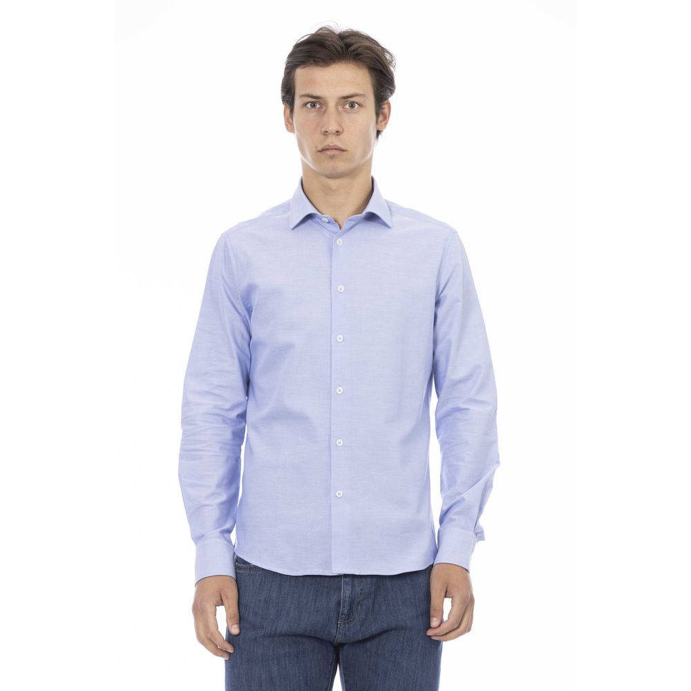 Baldinini Light Blue Cotton Shirt for Effortless Elegance