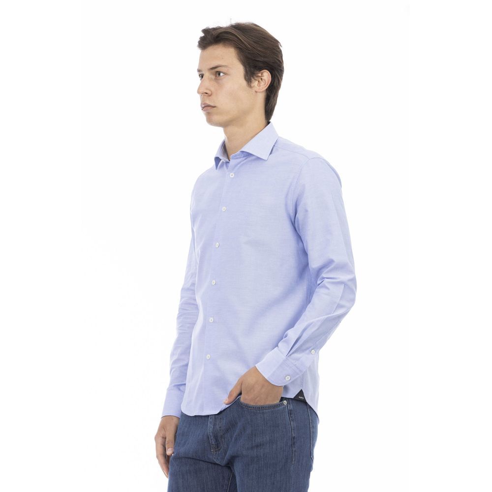 Baldinini Light Blue Cotton Shirt for Effortless Elegance