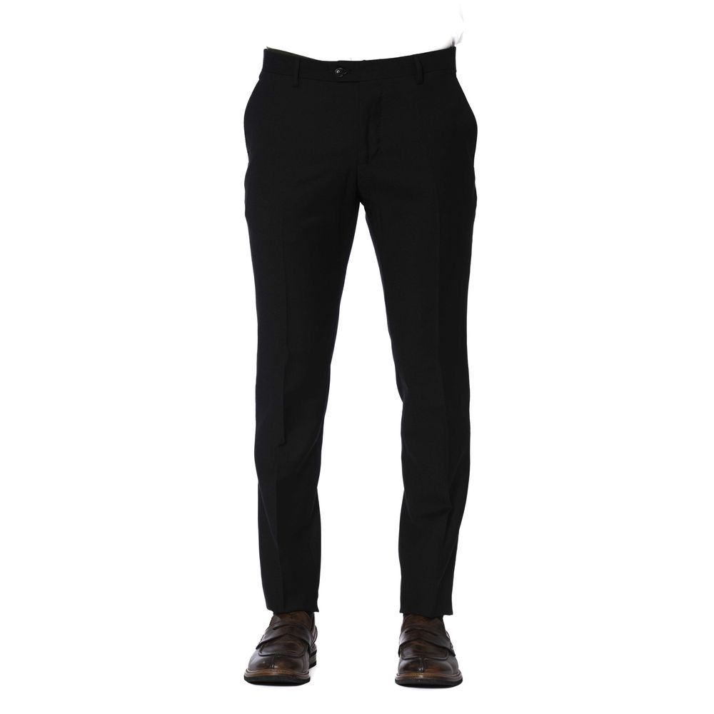 Trussardi Black Wool Trousers for Sophisticated Style