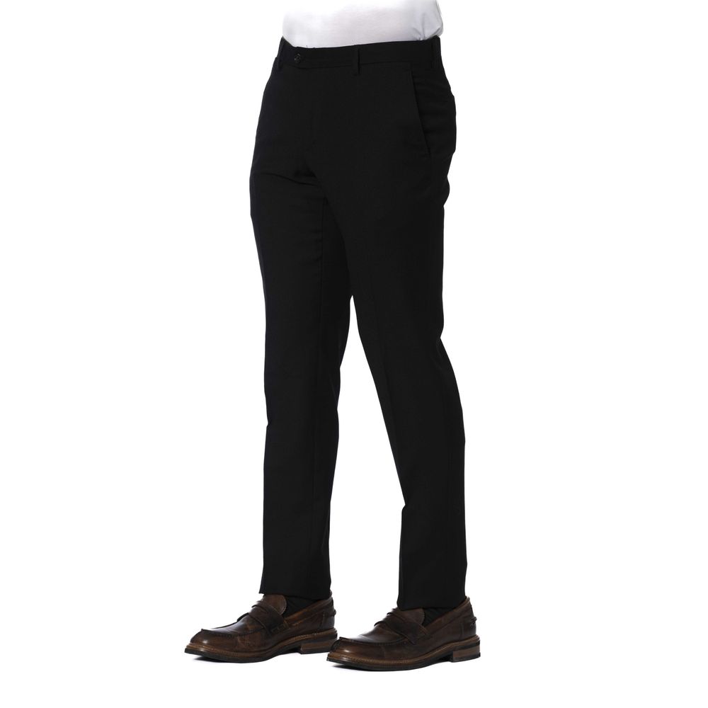Trussardi Black Wool Trousers for Sophisticated Style