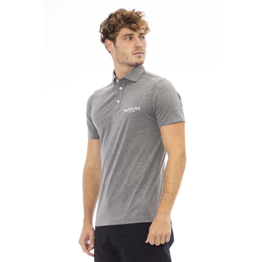 Baldinini Gray Cotton Polo Shirt for Elevated Style