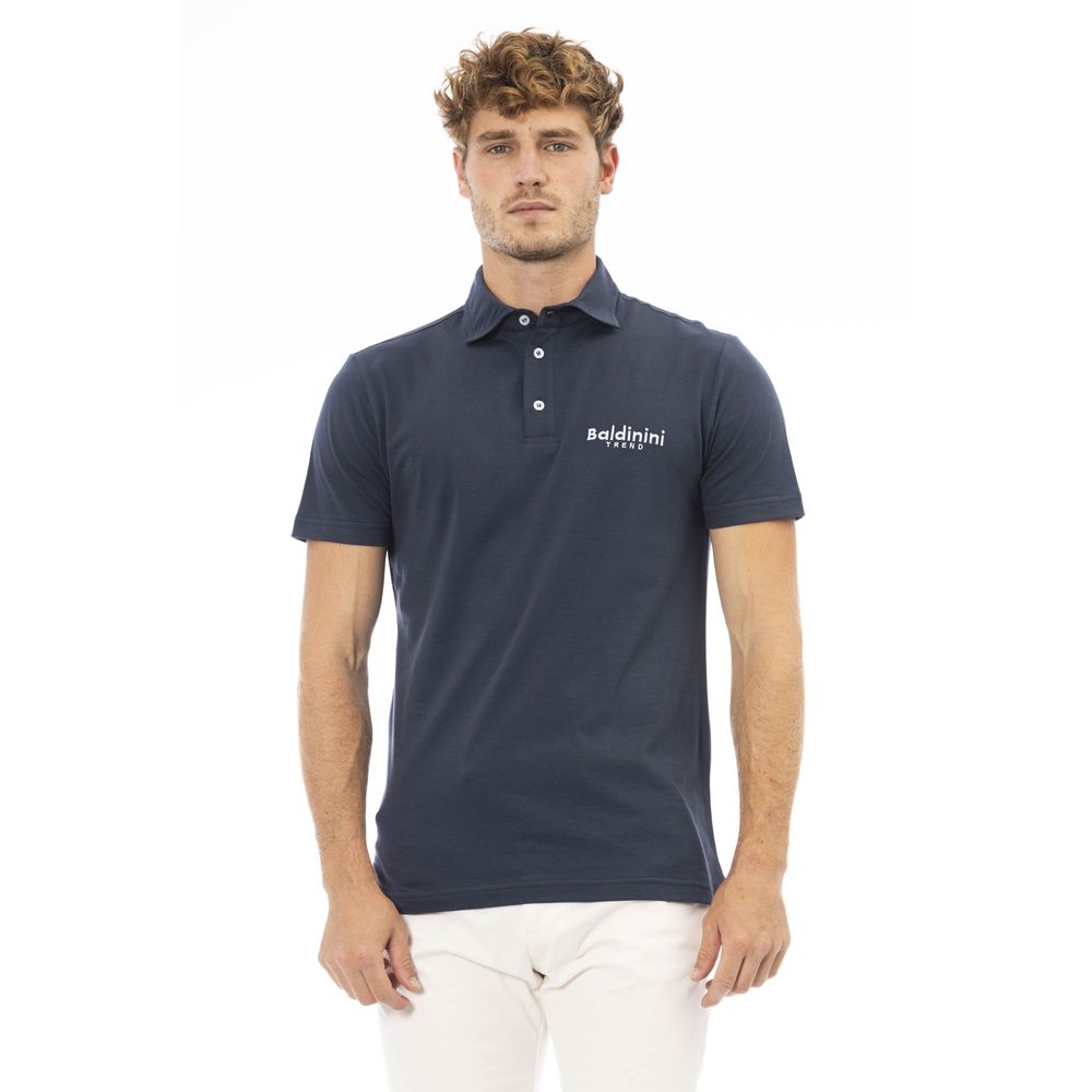 Baldinini Blue Cotton Polo Shirt for Timeless Elegance