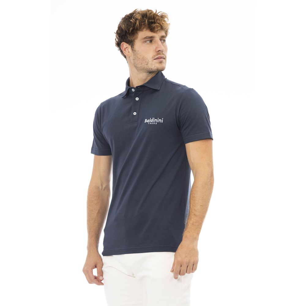 Baldinini Blue Cotton Polo Shirt for Timeless Elegance