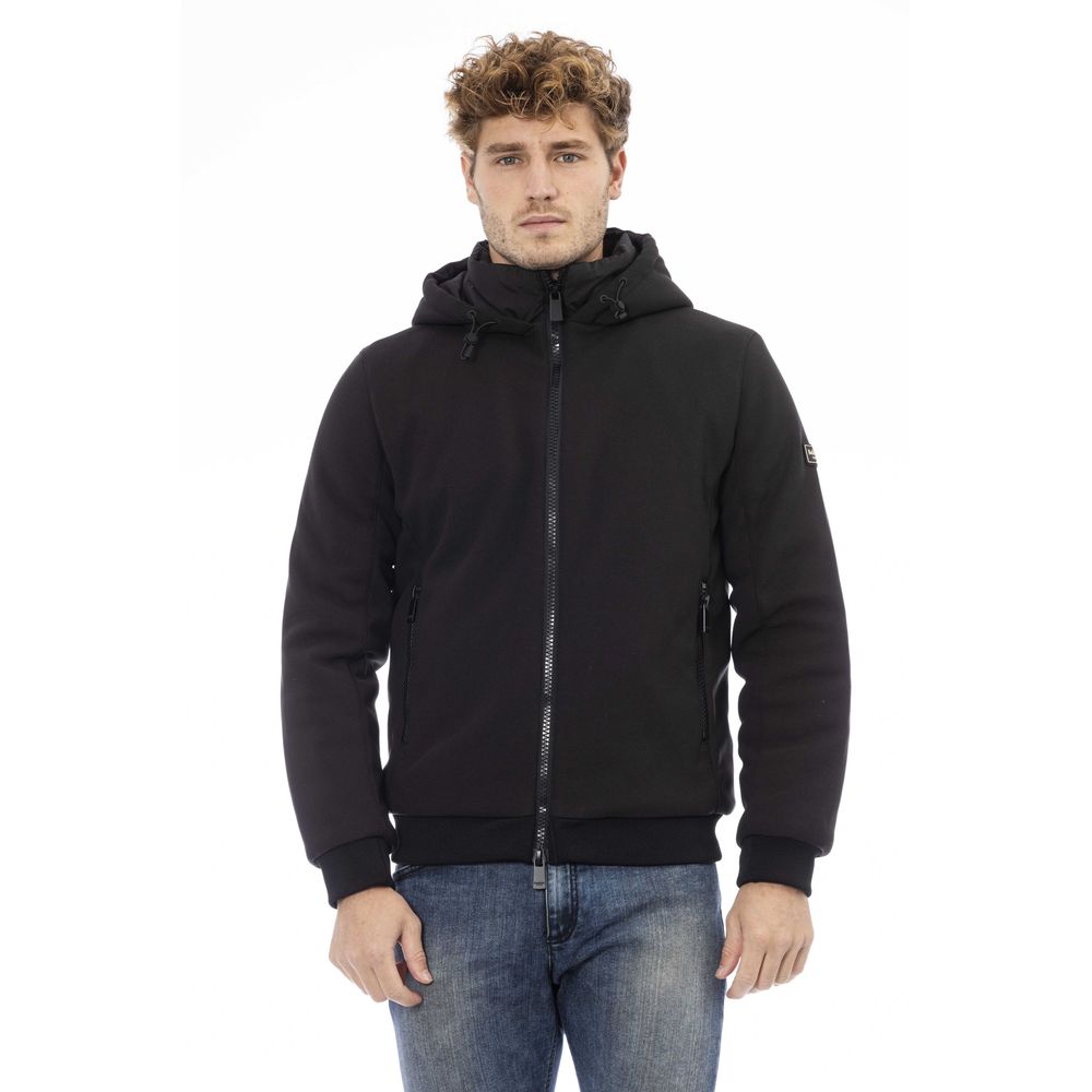 Baldinini Trend Black Leather Jacket - Modern Sophistication Defined