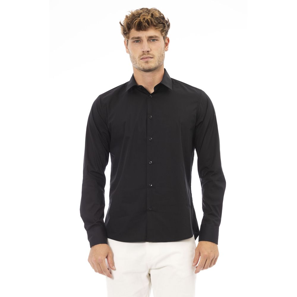Baldinini Trend Black Cotton Shirt for Sophisticated Style