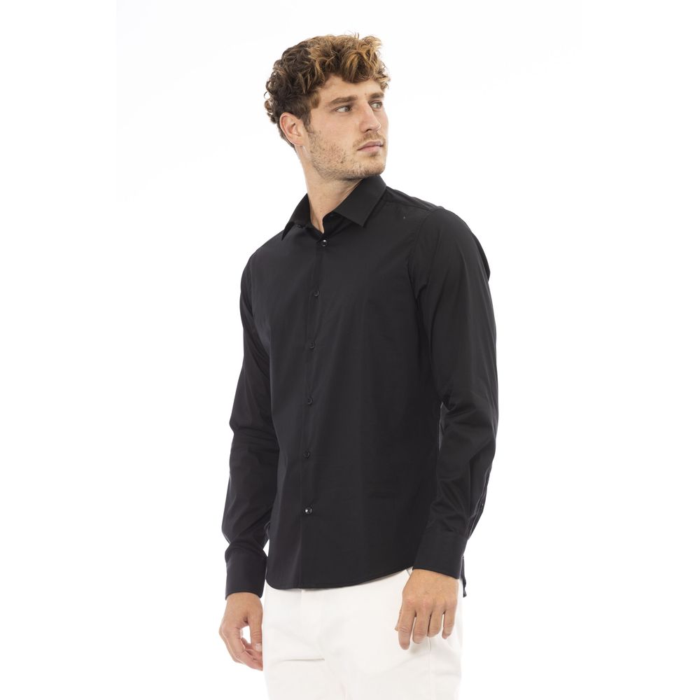 Baldinini Trend Black Cotton Shirt for Sophisticated Style