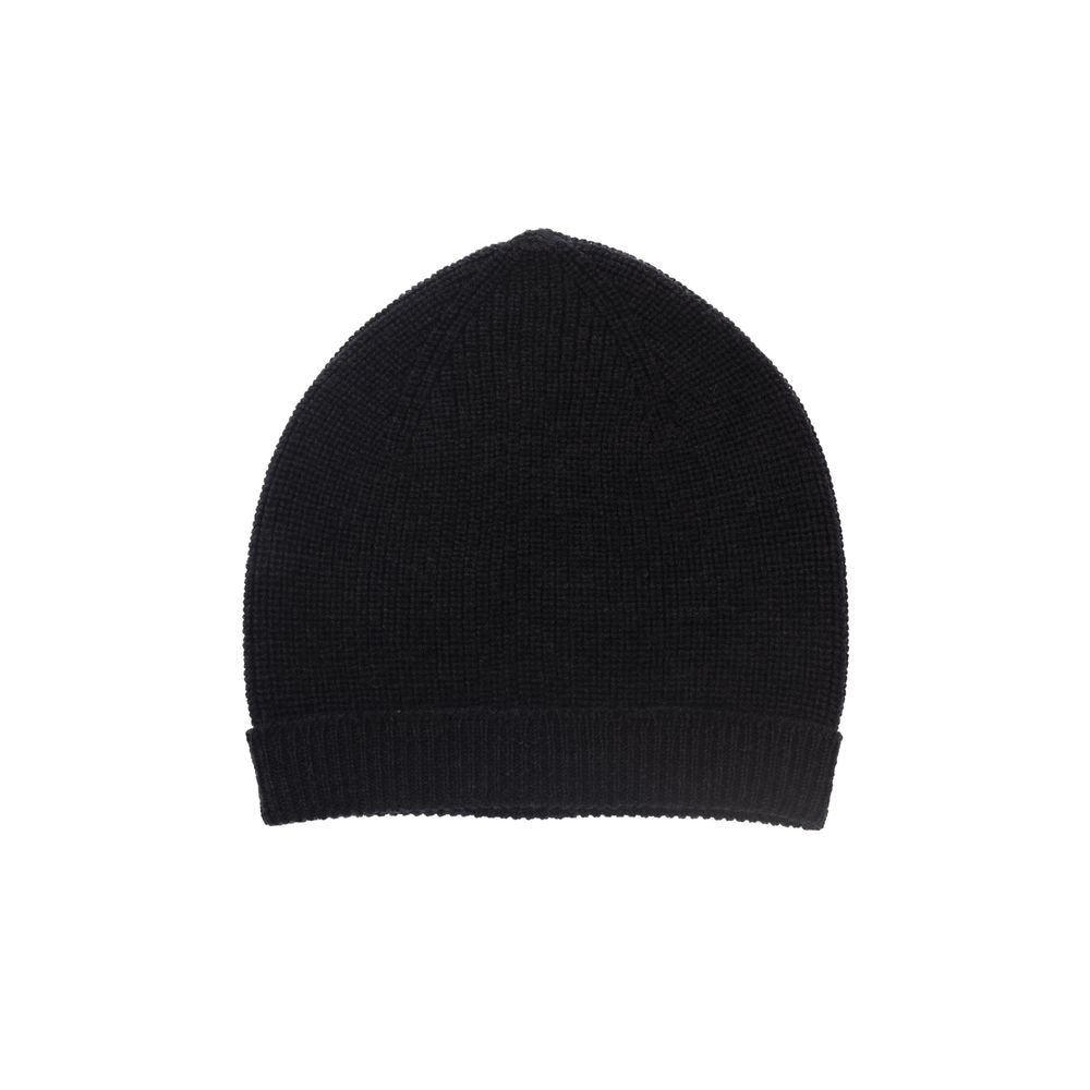 Alpha Studio Black Merino Wool Hat for Elevated Style