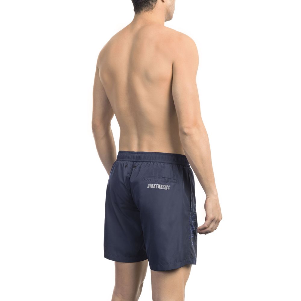 Bikkembergs Blue Cotton Swim Short with Elegant Dégradé Print