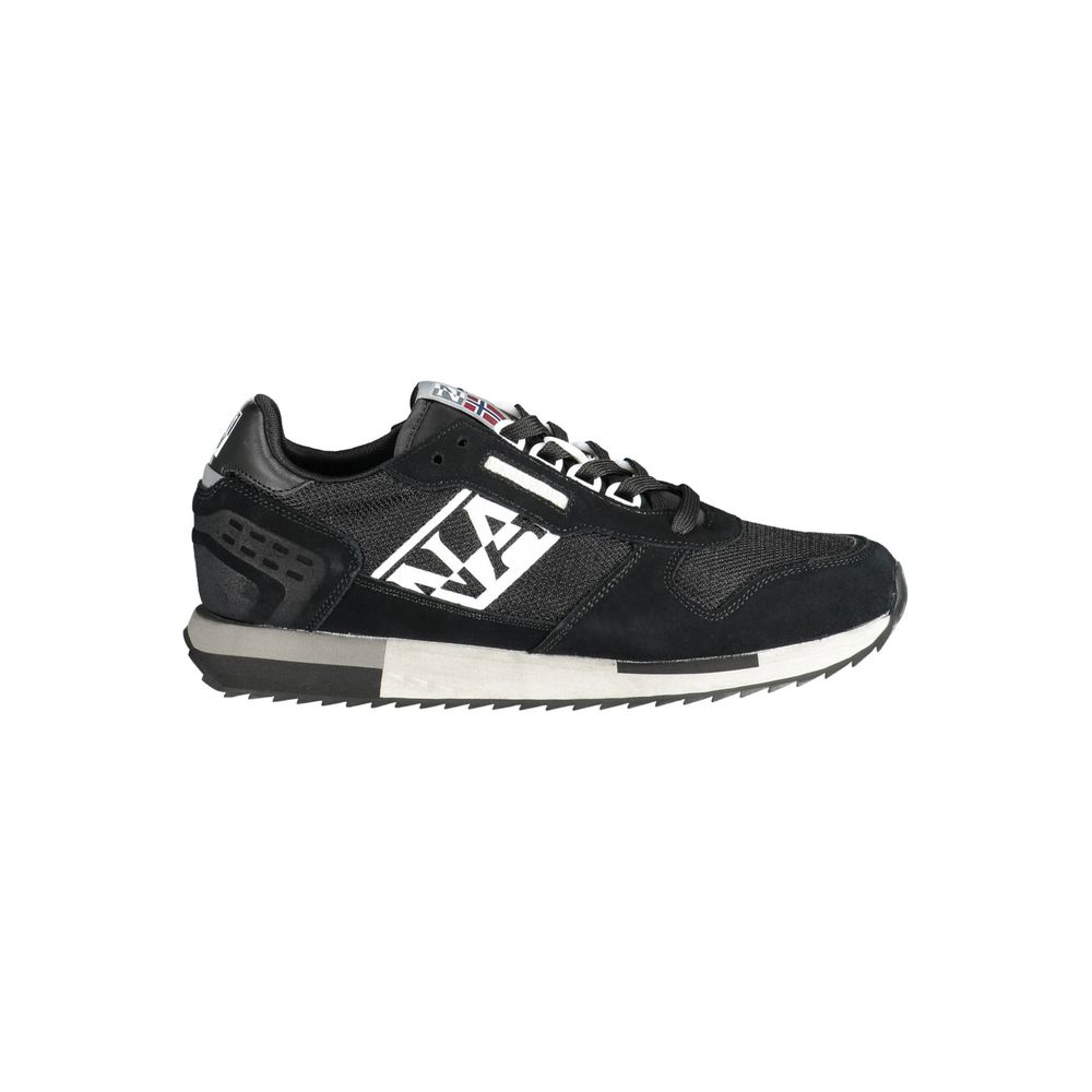 Napapijri Black Leather Sneaker, Timeless Elegance