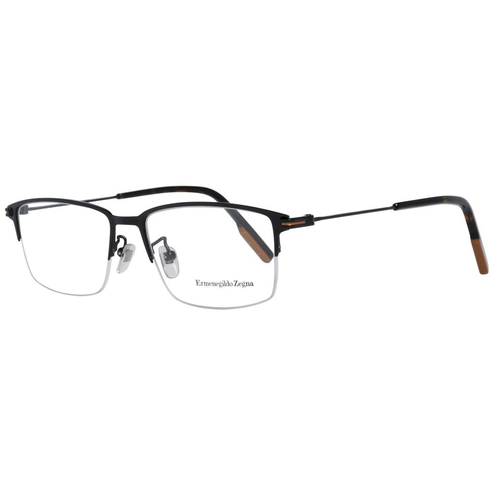 Ermenegildo Zegna Black Metal Optical Frames for Timeless Elegance