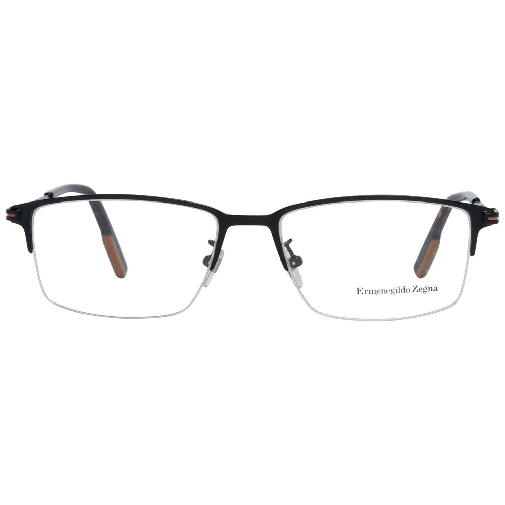 Ermenegildo Zegna Black Metal Optical Frames for Timeless Elegance