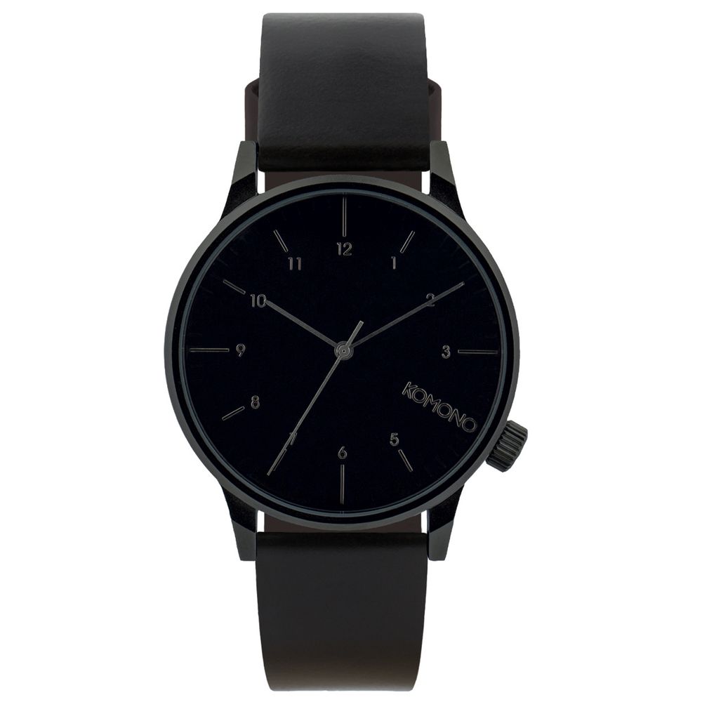 Komono Black Leather Watch for Timeless Sophistication