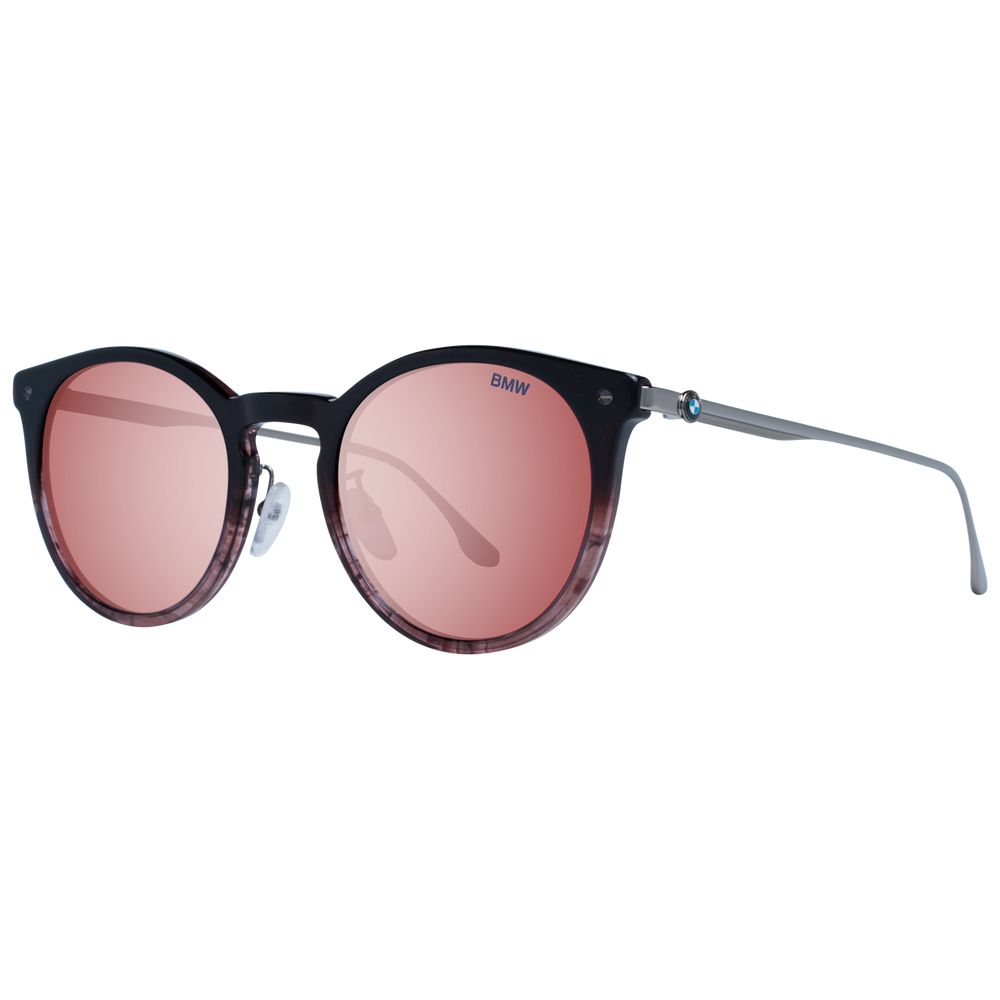 BMW Burgundy Acetate Sunglasses with Blue Mirrored Lenses