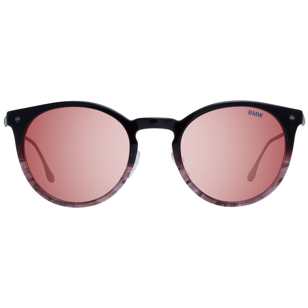 BMW Burgundy Acetate Sunglasses with Blue Mirrored Lenses