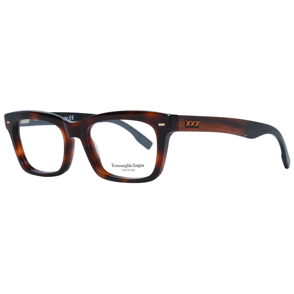 Ermenegildo Zegna Brown Acetate Optical Frames for Elevated Style