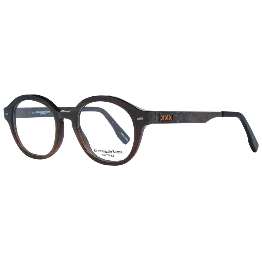 Ermenegildo Zegna Brown Horn Optical Frames for Distinguished Style
