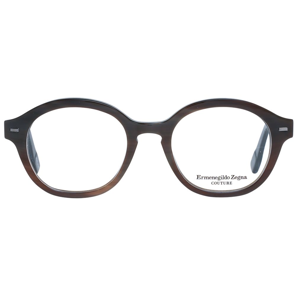 Ermenegildo Zegna Brown Horn Optical Frames for Distinguished Style