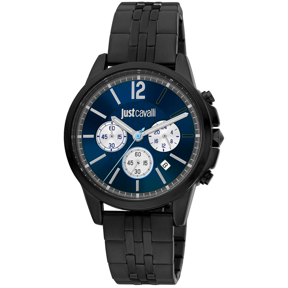 Just Cavalli Black Leather Watch - Modern Elegance Redefined