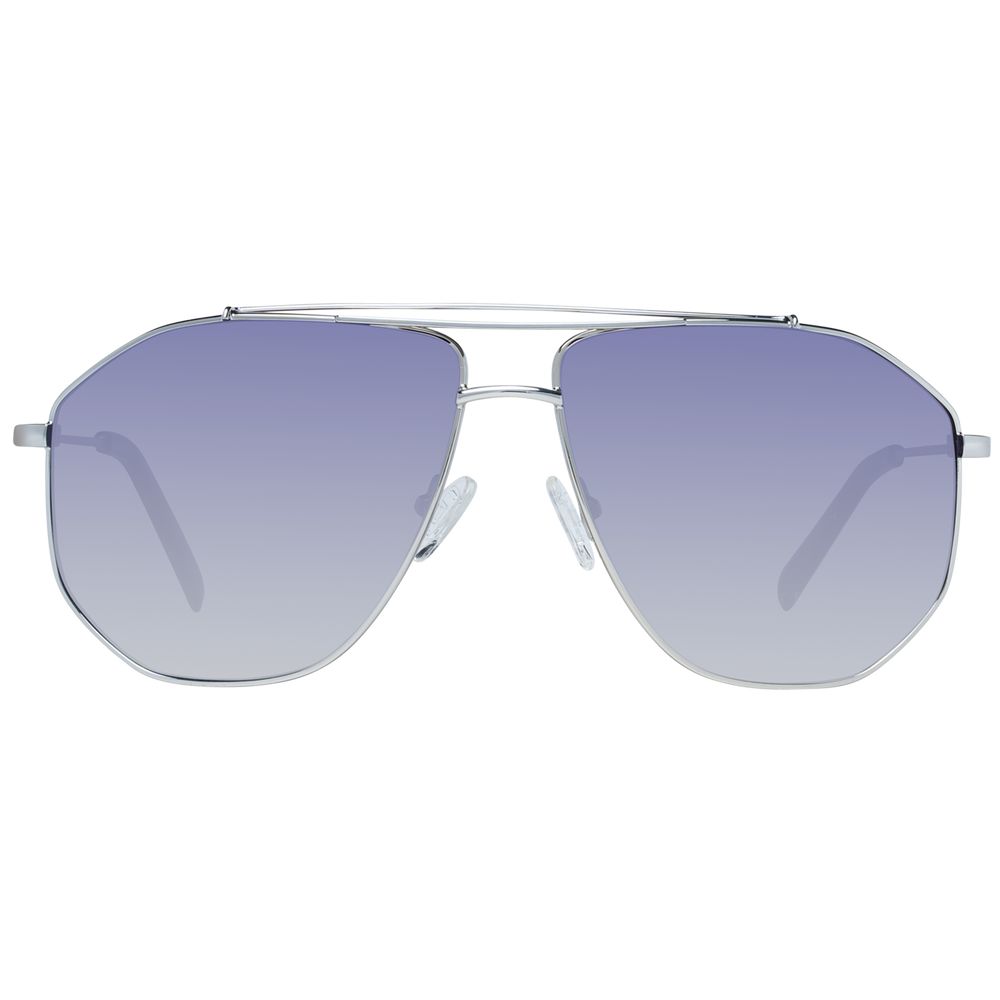 Guess Silver Metal Sunglasses with Blue Gradient Lenses