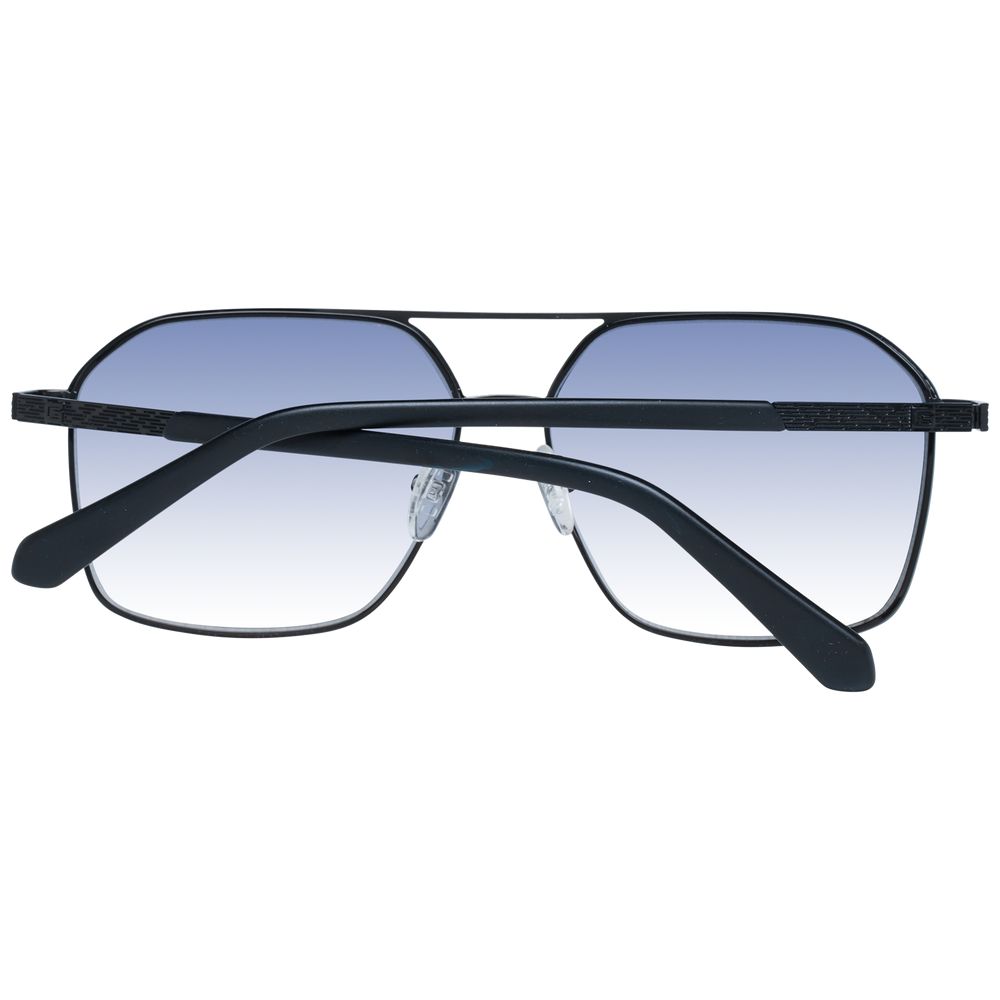 Guess Black Metal Sunglasses with Aviator Style and Blue Lenses