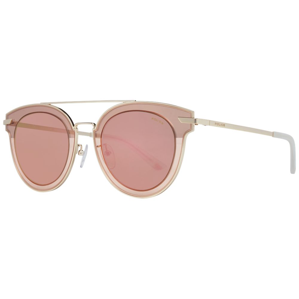 Police Rose Gold Metal Sunglasses with Mirrored Grey Lenses