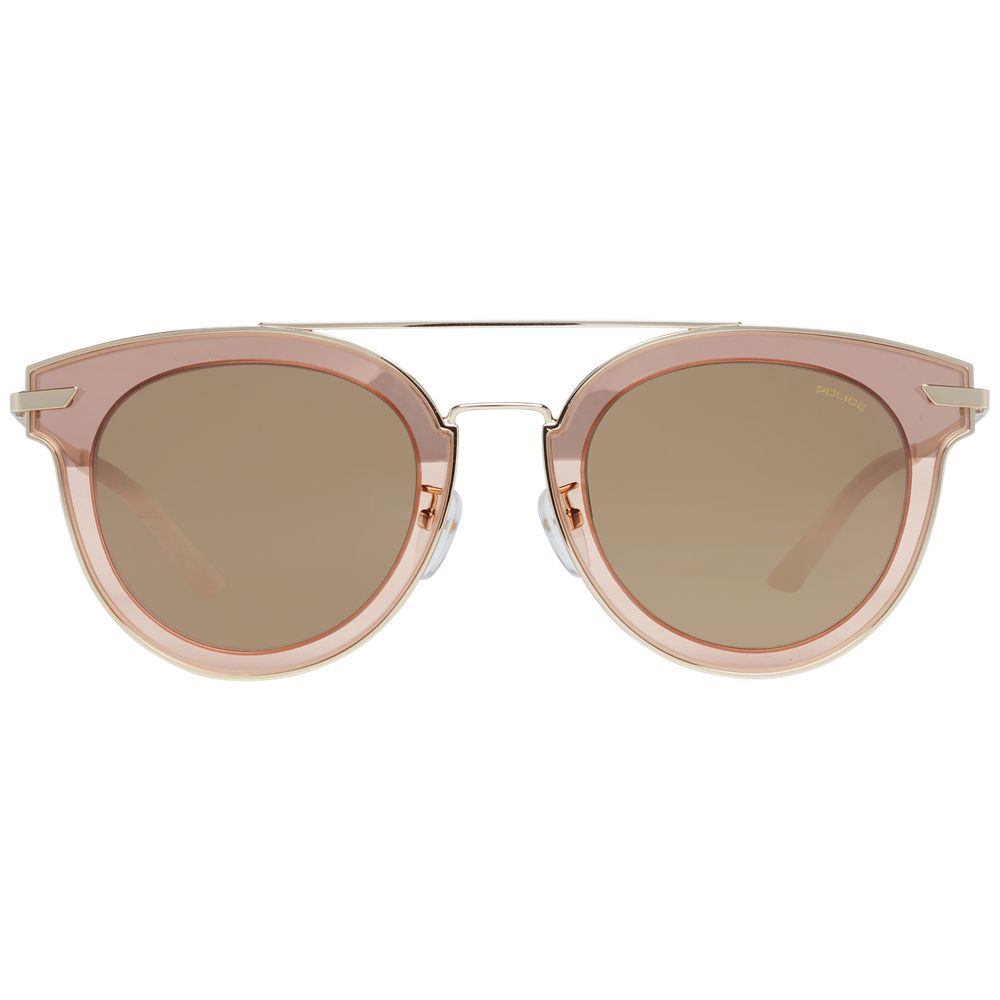 Police Rose Gold Metal Sunglasses with Mirrored Grey Lenses