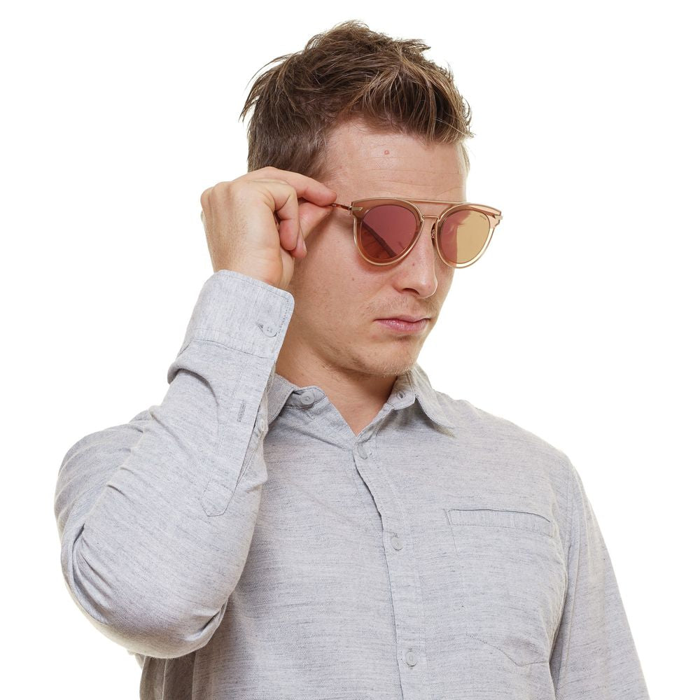 Police Rose Gold Metal Sunglasses with Mirrored Grey Lenses