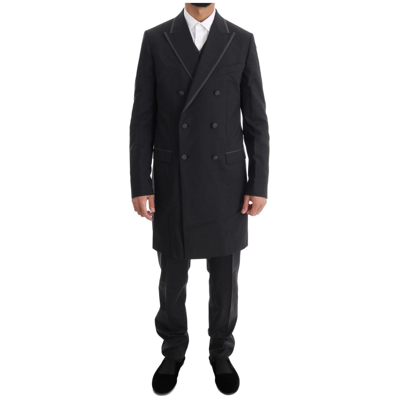 Dolce & Gabbana Gray Wool Double Breasted Suit