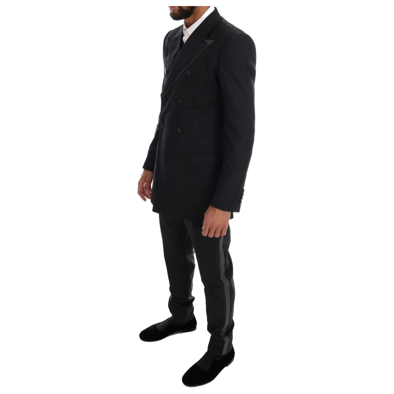 Dolce & Gabbana Gray Wool Double Breasted Suit