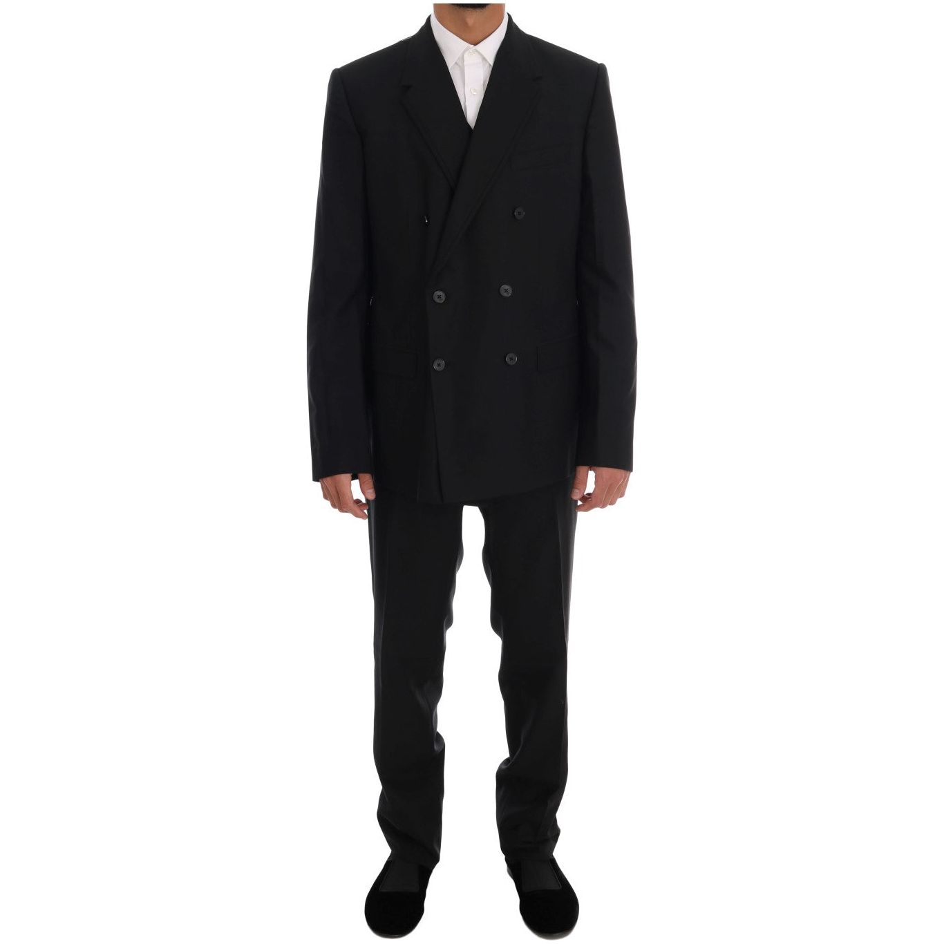 Dolce & Gabbana Black Wool Three-Piece Suit