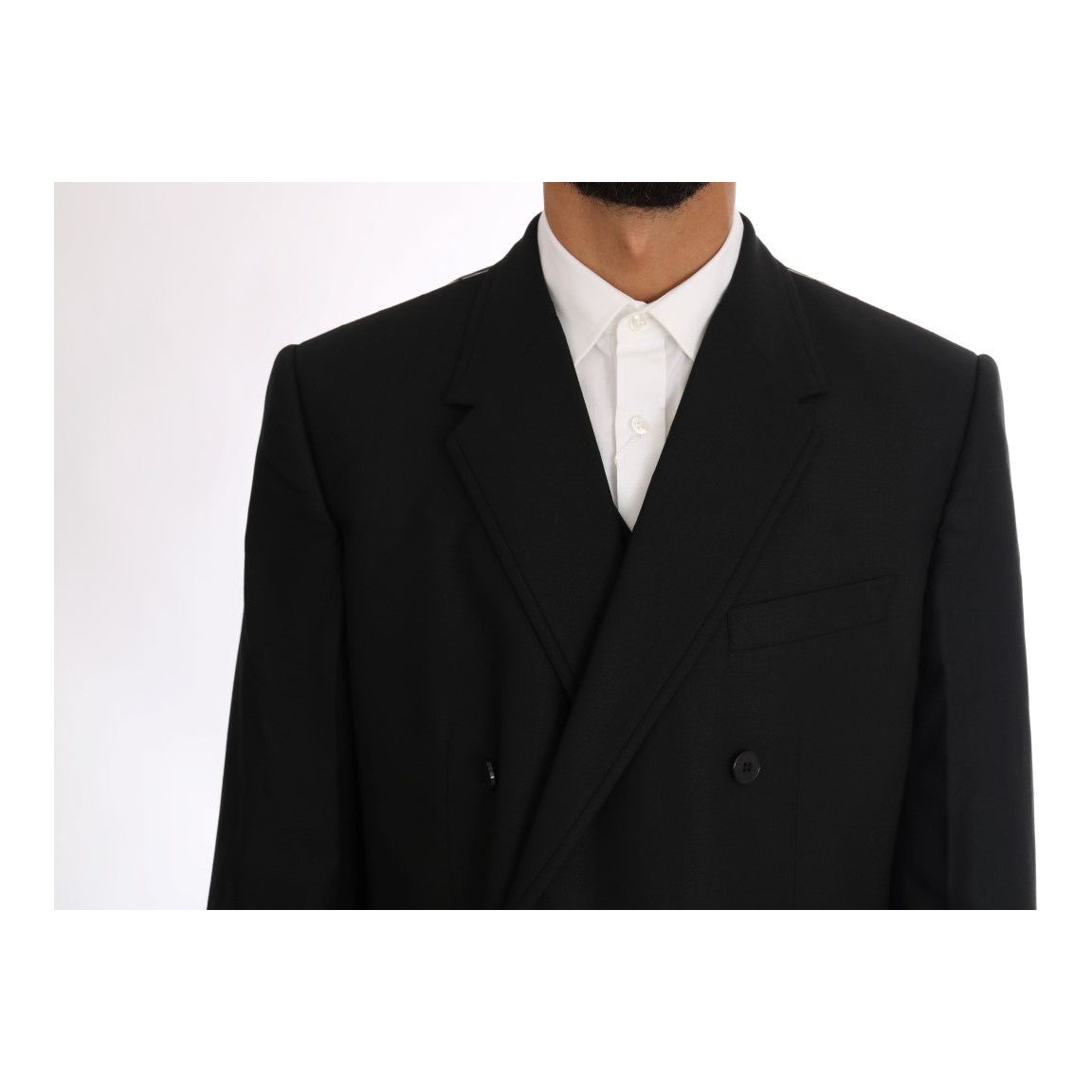 Dolce & Gabbana Black Wool Three-Piece Suit