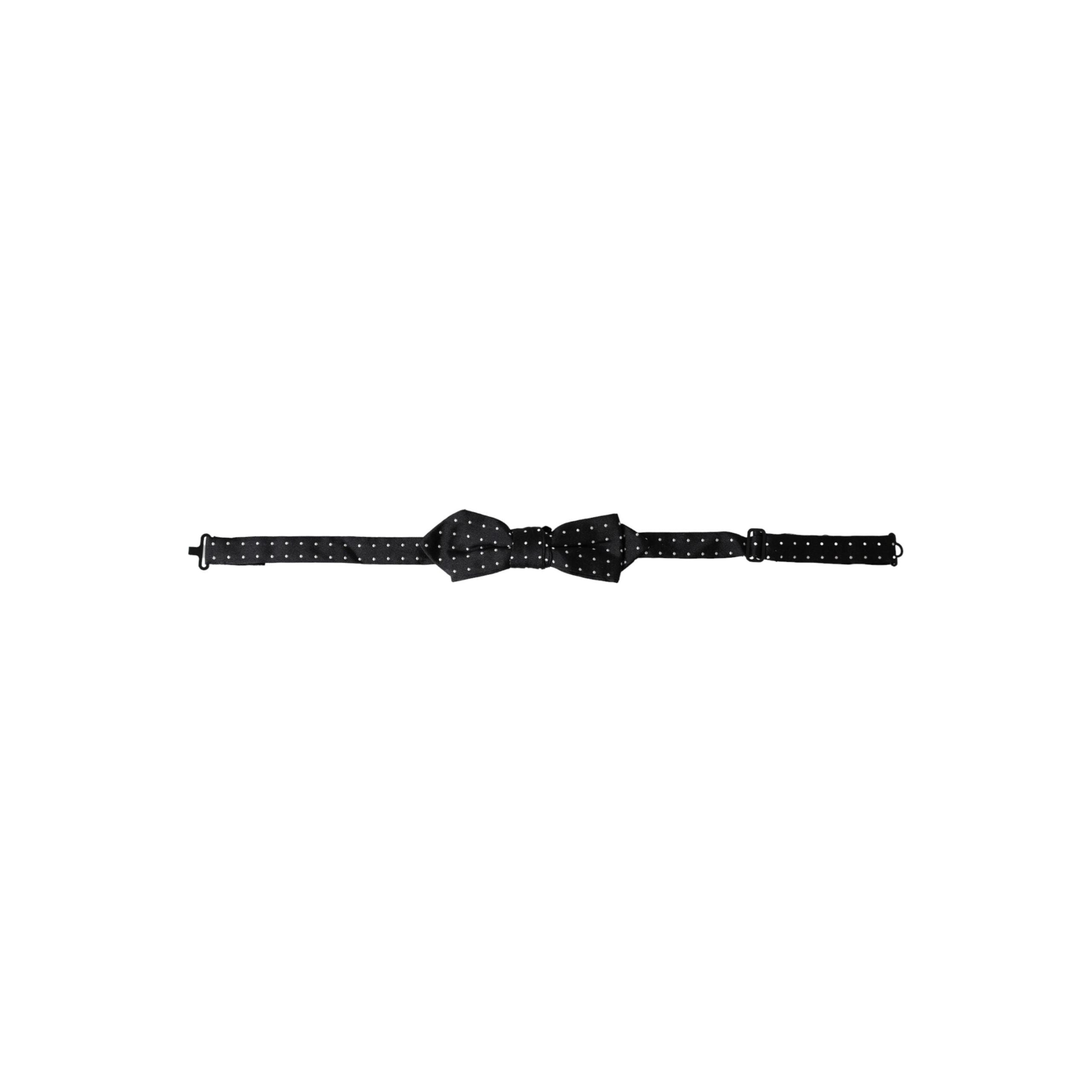 Dolce & Gabbana Black Silk Polka Dot Bow Tie