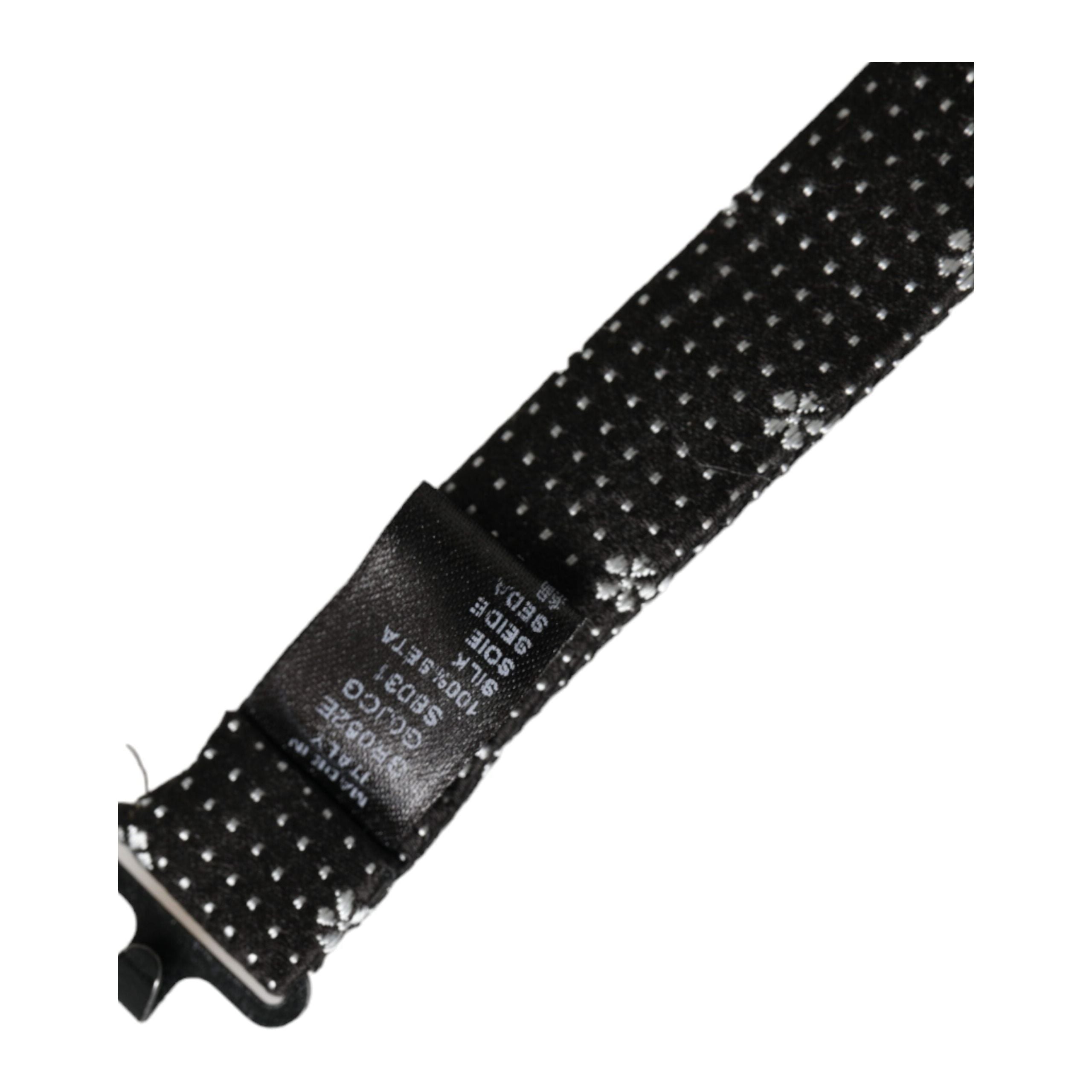 Dolce & Gabbana Black Silk Floral Bow Tie