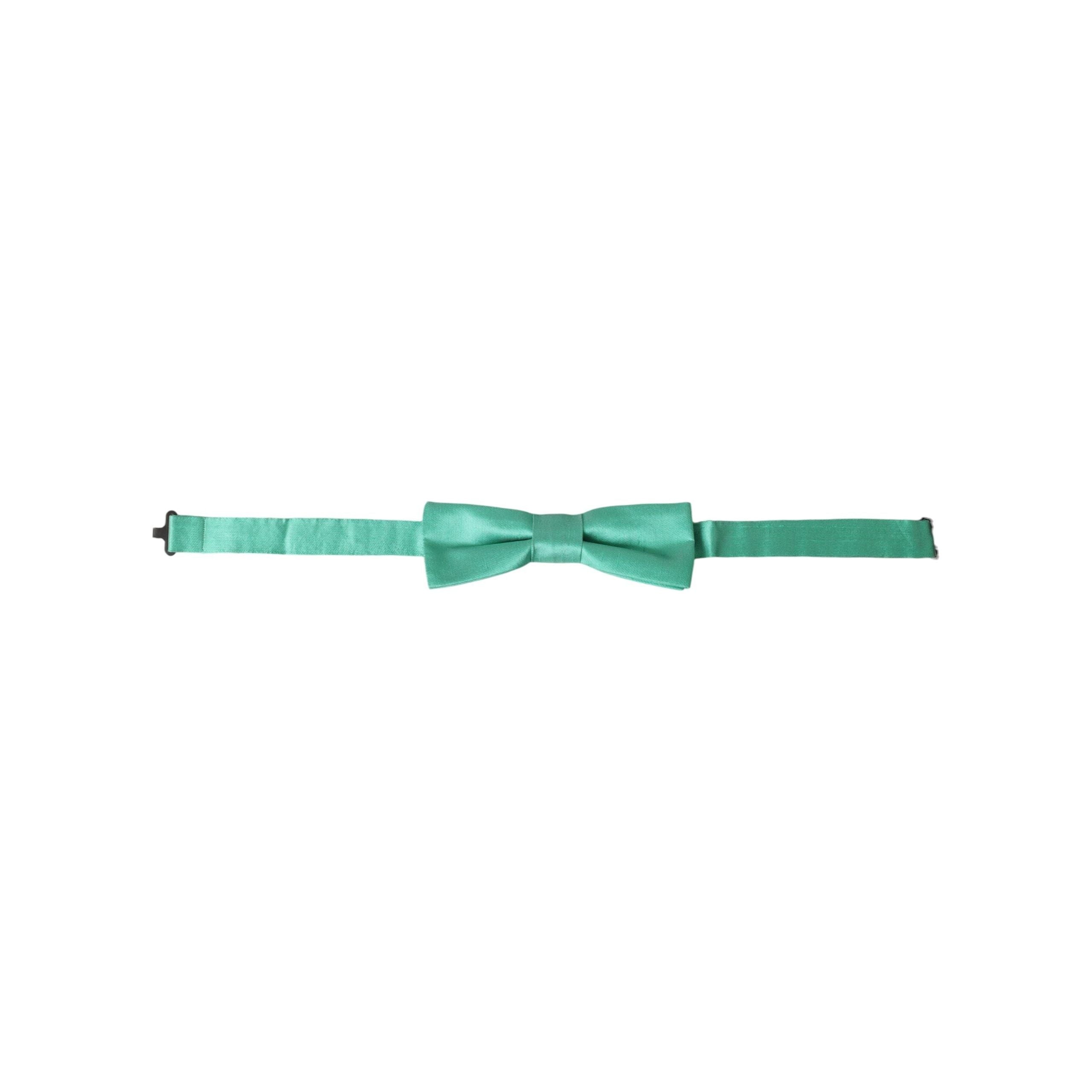 Dolce & Gabbana Mint Green Silk Adjustable Neck Bow Tie