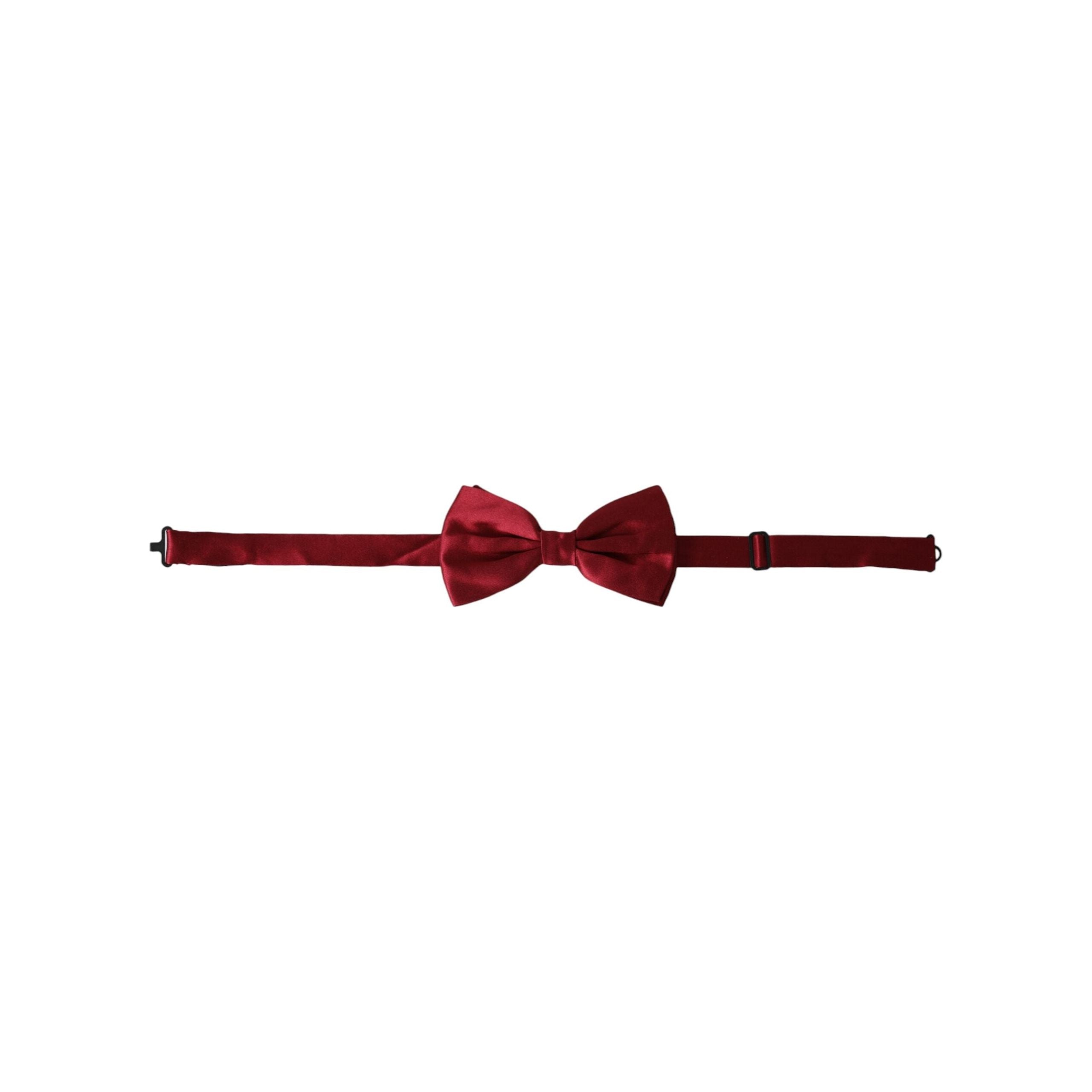 Dolce & Gabbana Red Satin Silk Adjustable Neck Bow Tie