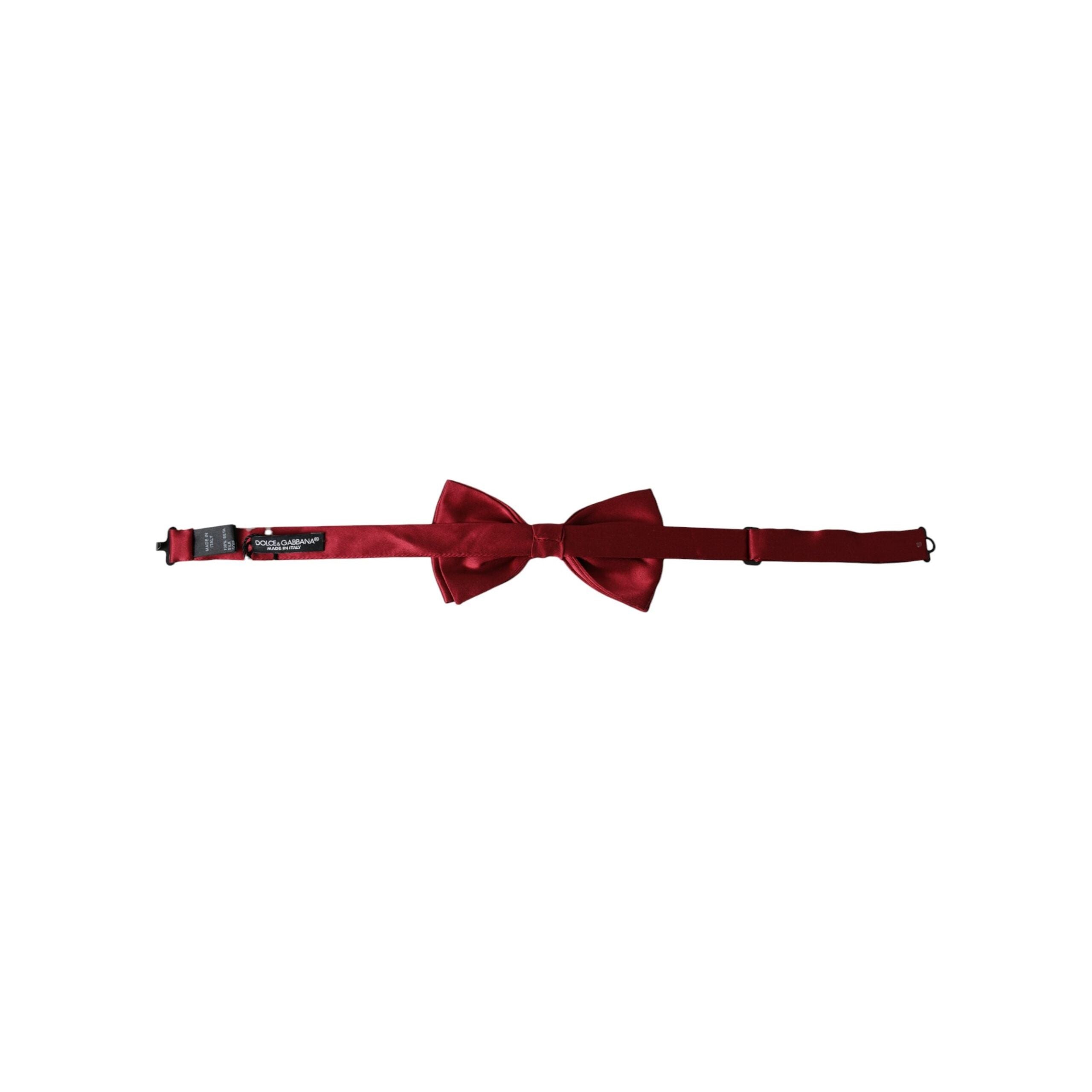 Dolce & Gabbana Red Satin Silk Adjustable Neck Bow Tie