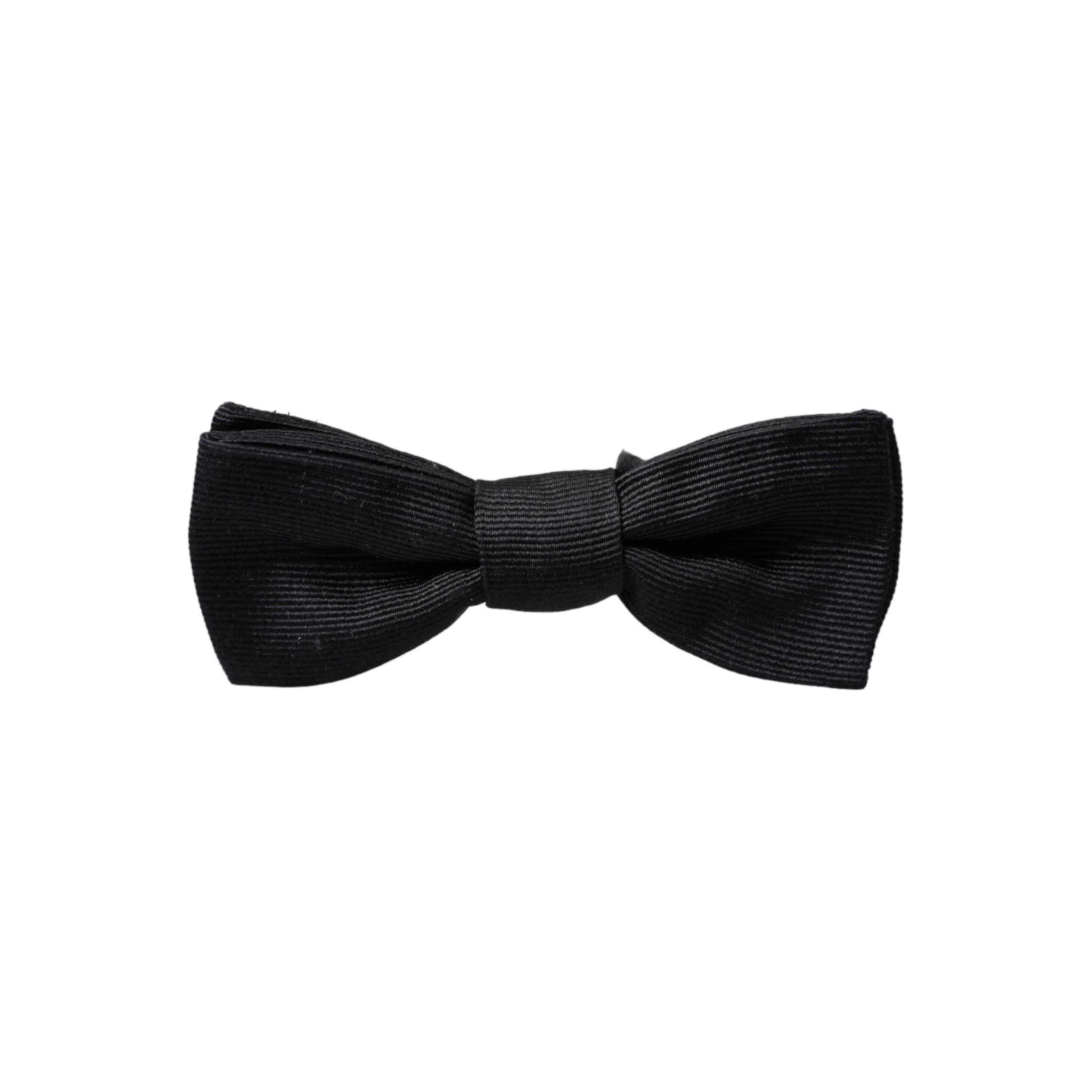 Dolce & Gabbana Black Silk Adjustable Neck Bow Tie