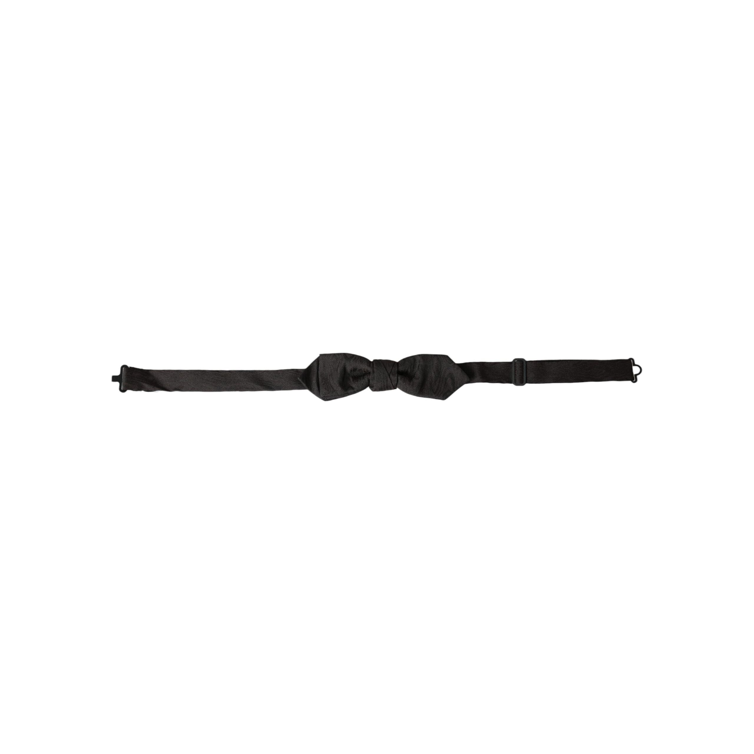 Dolce & Gabbana Black Silk Adjustable Neck Bow Tie