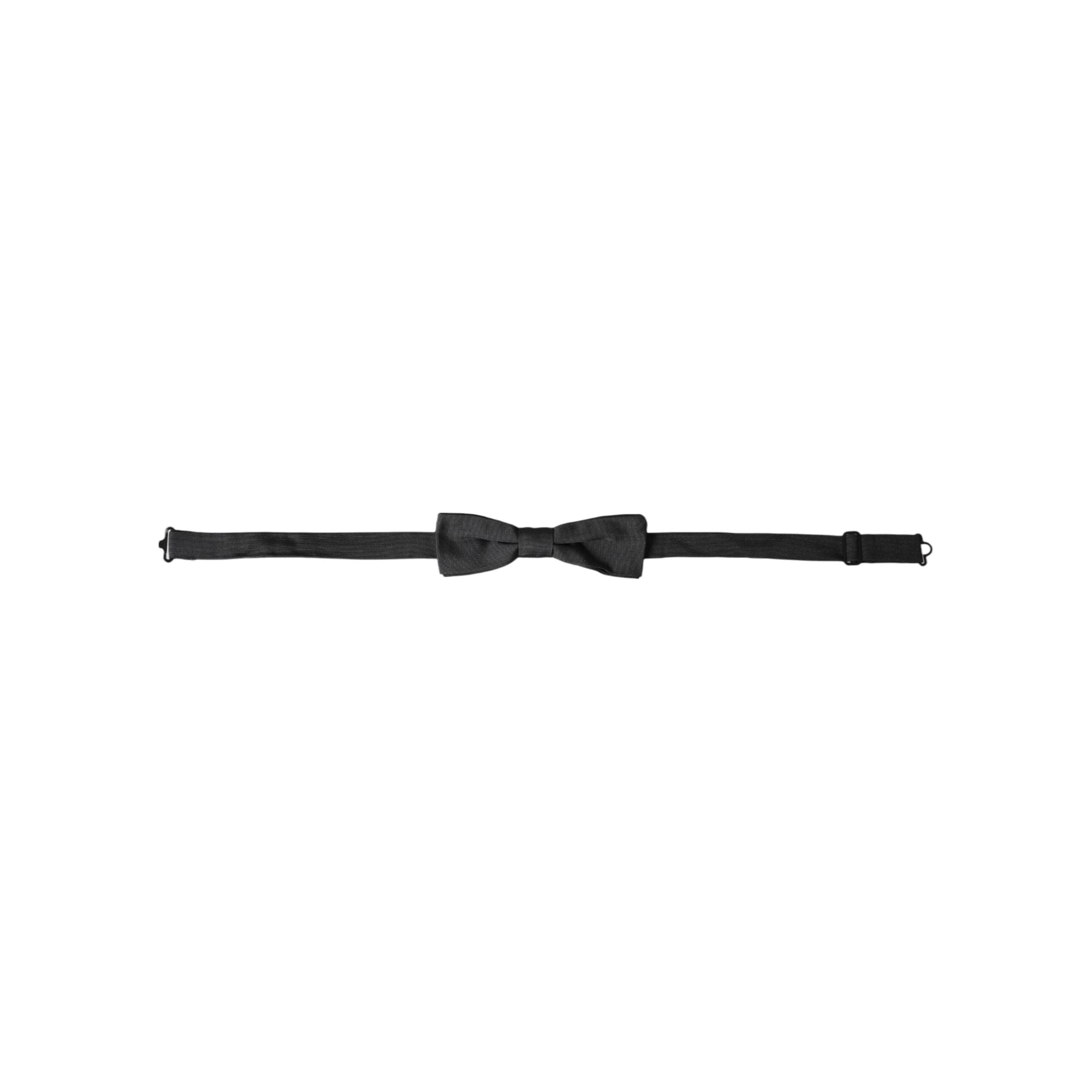 Dolce & Gabbana Black Silk Adjustable Neck Bow Tie