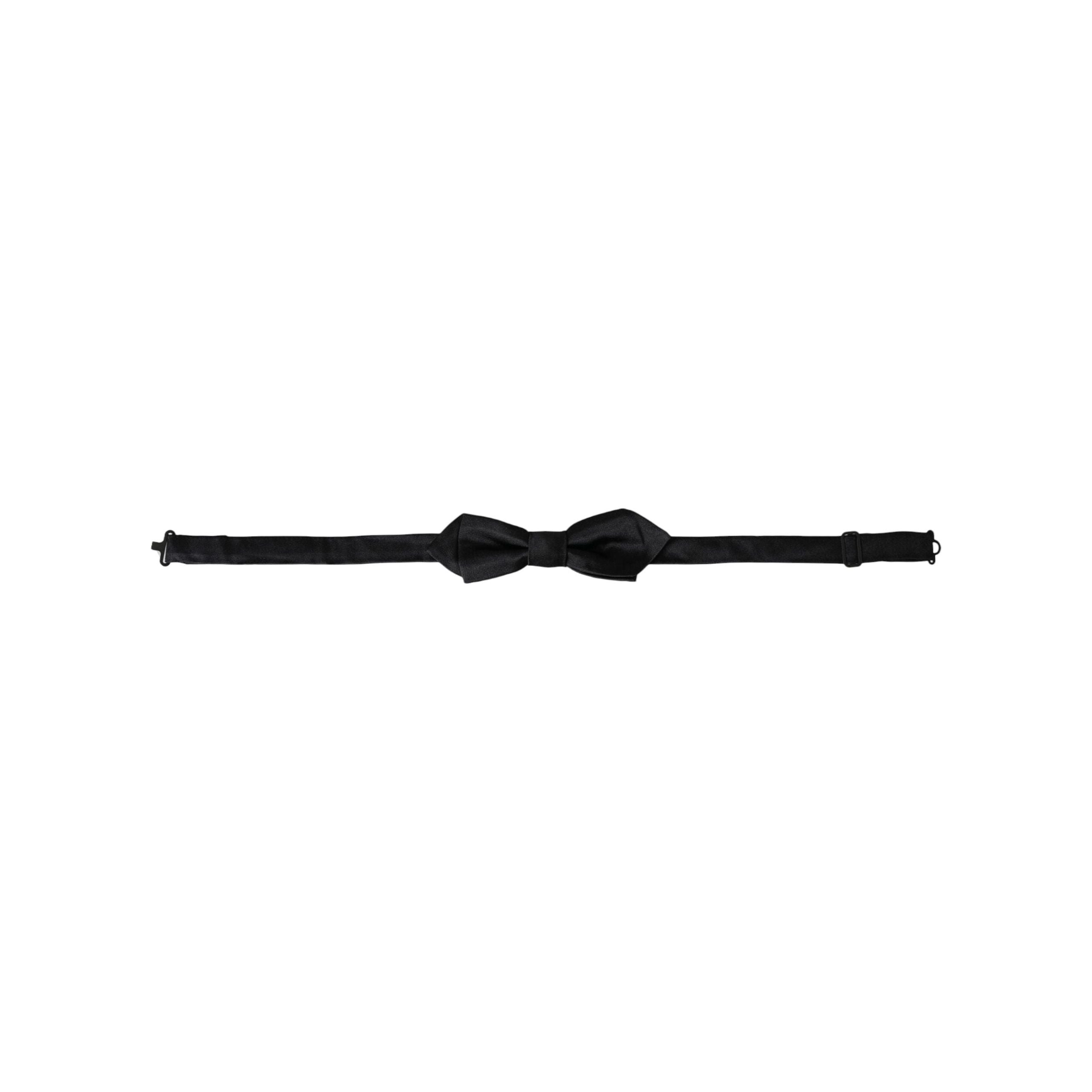 Dolce & Gabbana Black Silk Adjustable Neck Bow Tie